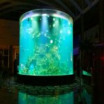 china custom cheap super big round pmma glass aquarium ang tin-aw nga cylinder acrylic fish tank